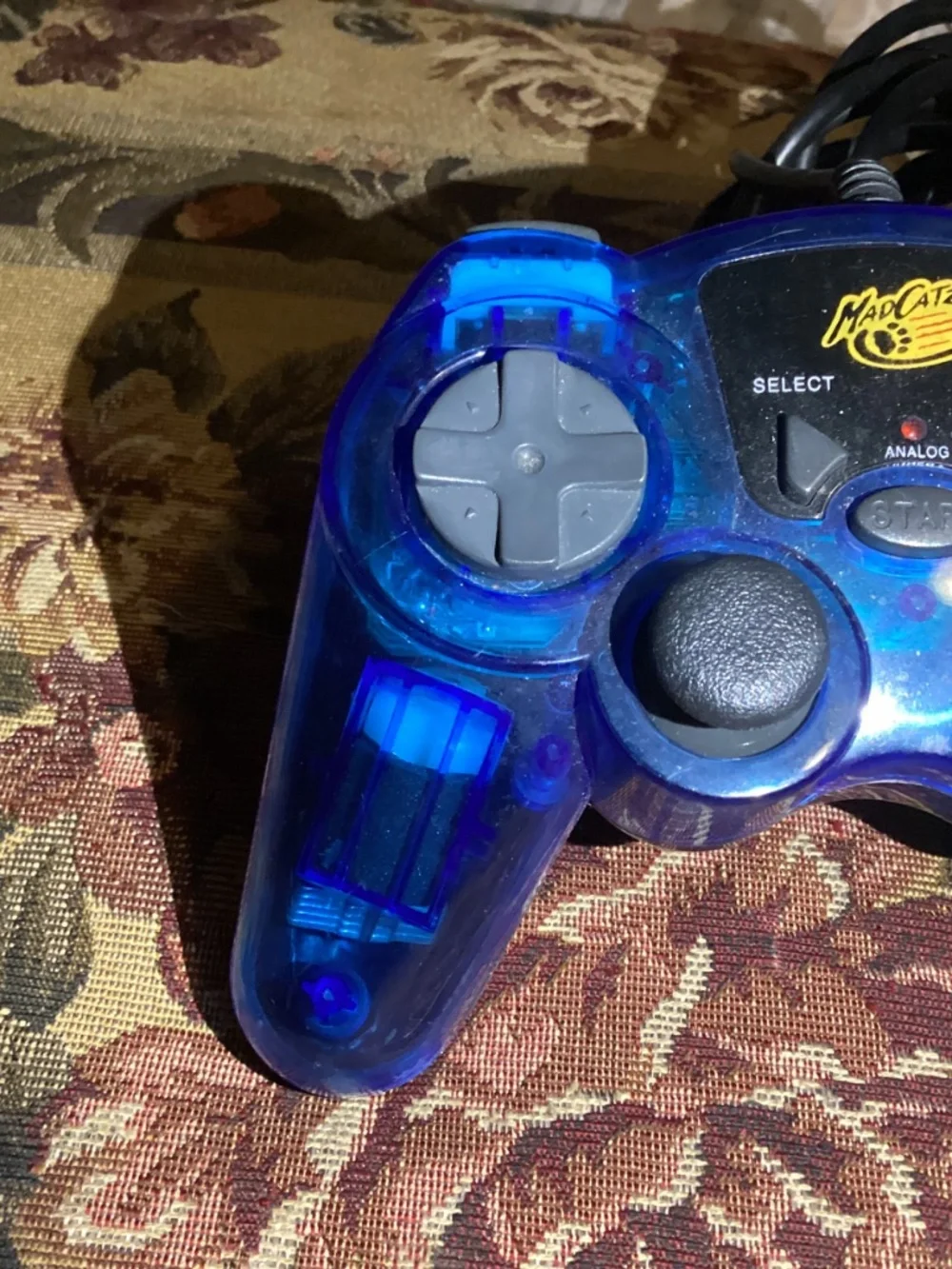 Mad Catz Dual Force Gamepad Clear Blue Controller #8016 for Sony PlayStation 1&2
